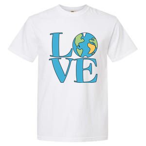 Love Earth Earth Day Simple Letter Box Garment-Dyed Heavyweight T-Shirt