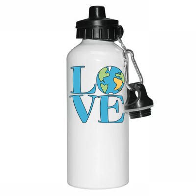 Love Earth Earth Day Simple Letter Box Aluminum Water Bottle 