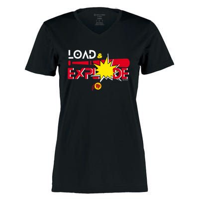 Load & Explode EP Softball Women's Momentum V-Neck T-Shirt