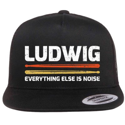 L.U.D.W.I.G Everything Else Is Noise Classical Music Drum Sticks Flat Bill Trucker Hat