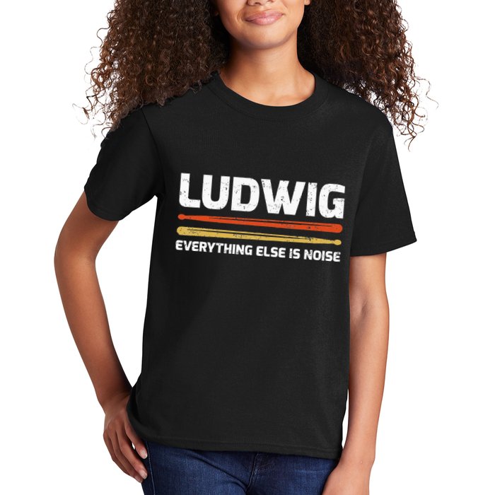 L.U.D.W.I.G Everything Else Is Noise Classical Music Drum Sticks Kids T-Shirt