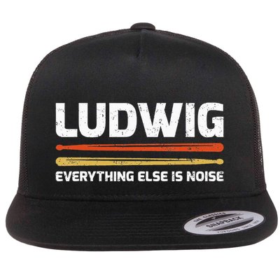 L.U.D.W.I.G Everything Else Is Noise Classical Music Drum Sticks Flat Bill Trucker Hat