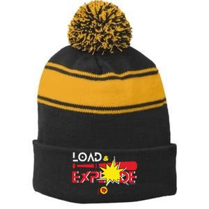 Load & Explode EP Softball Stripe Pom Pom Beanie