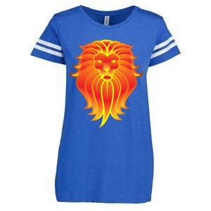 Lion E Face Leo Astrology Great Gift Enza Ladies Jersey Football T-Shirt