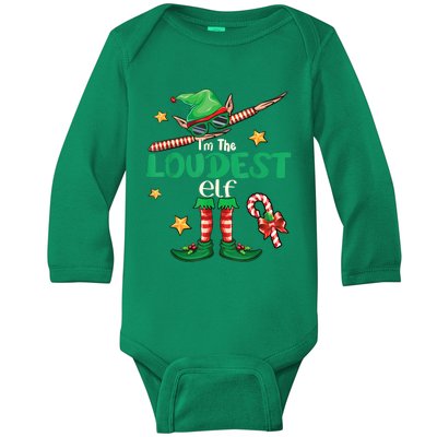 Loudest Elf Family Matching Group Christmas Squad Baby Long Sleeve Bodysuit