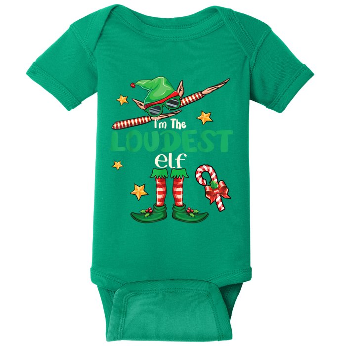 Loudest Elf Family Matching Group Christmas Squad Baby Bodysuit