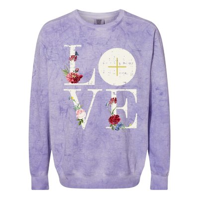 Love Eucharist First Holy Communion Christian Catholic Gift Colorblast Crewneck Sweatshirt