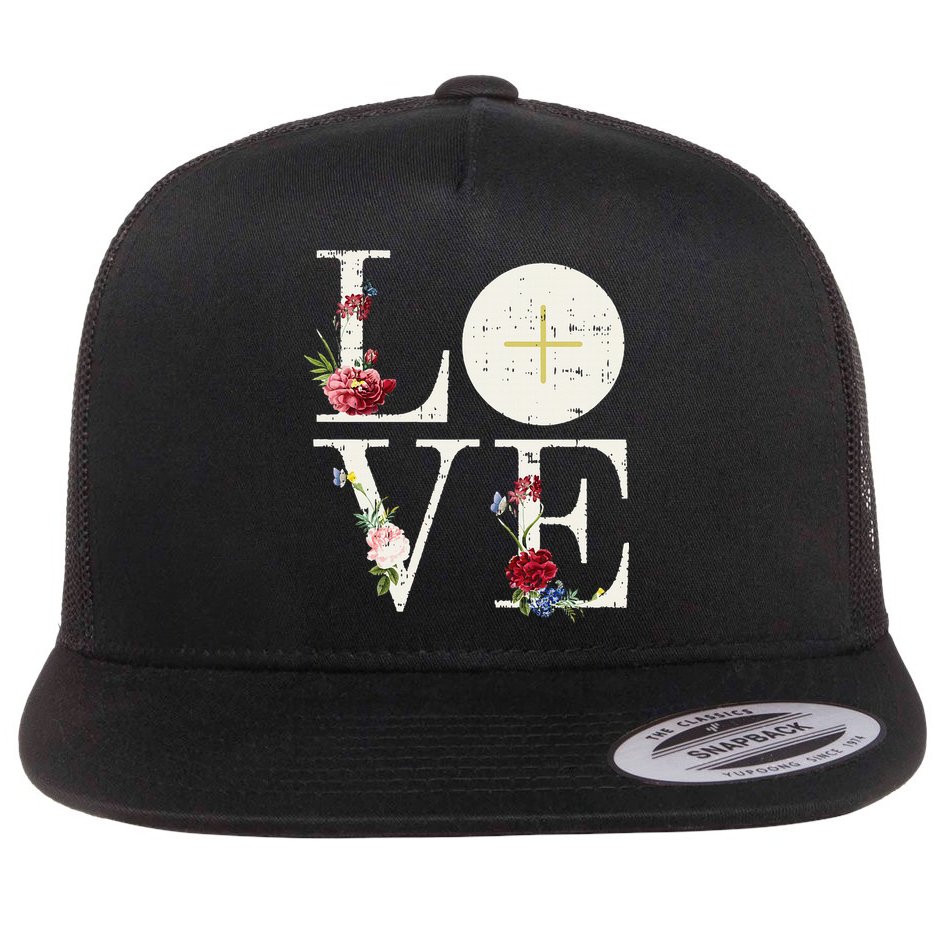 Love Eucharist First Holy Communion Christian Catholic Gift Flat Bill Trucker Hat