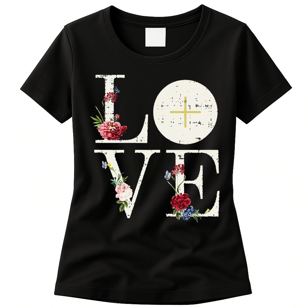 Love Eucharist First Holy Communion Christian Catholic Gift Womens T-Shirt