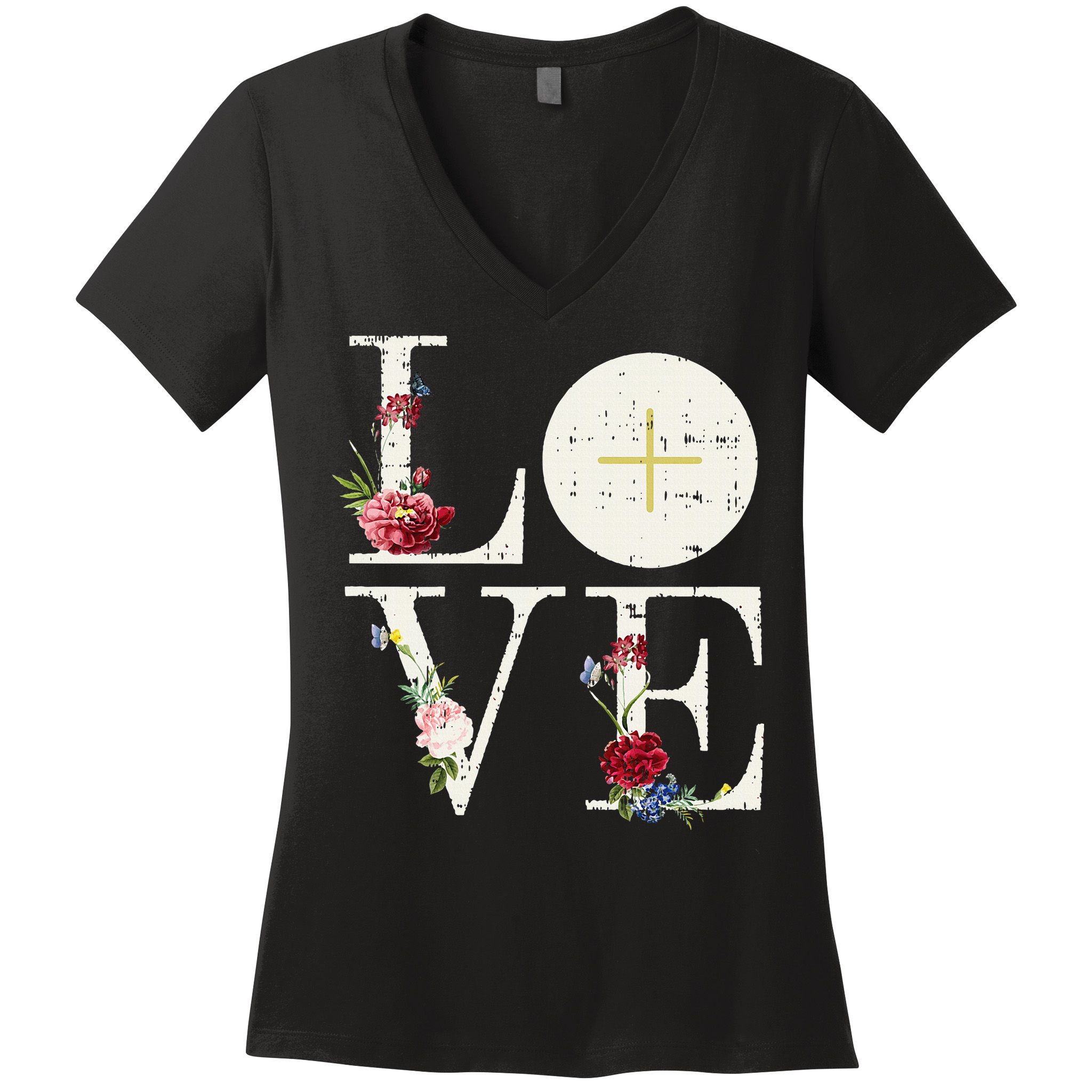 Love Eucharist First Holy Communion Christian Catholic Gift Women's V-Neck T-Shirt
