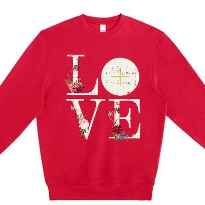 Love Eucharist First Holy Communion Christian Catholic Gift Premium Crewneck Sweatshirt