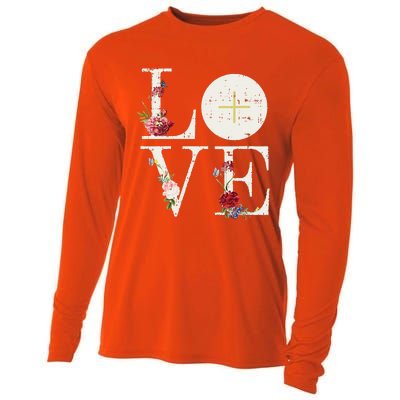 Love Eucharist First Holy Communion Christian Catholic Gift Cooling Performance Long Sleeve Crew