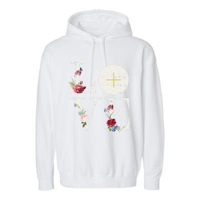 Love Eucharist First Holy Communion Christian Catholic Gift Garment-Dyed Fleece Hoodie