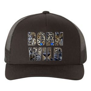 Leopard Eyes Face Born Wild Iger Lion Animal Print Cat Yupoong Adult 5-Panel Trucker Hat