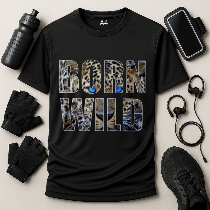 Leopard Eyes Face Born Wild Iger Lion Animal Print Cat Cooling Performance Crew T-Shirt
