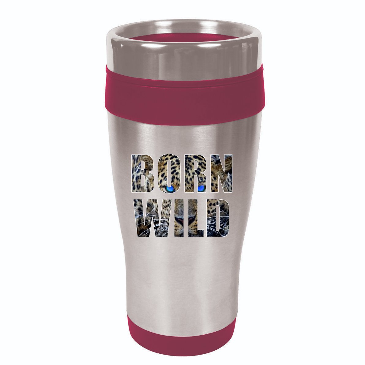 Leopard Eyes Face Born Wild Iger Lion Animal Print Cat 16oz Travel Tumbler