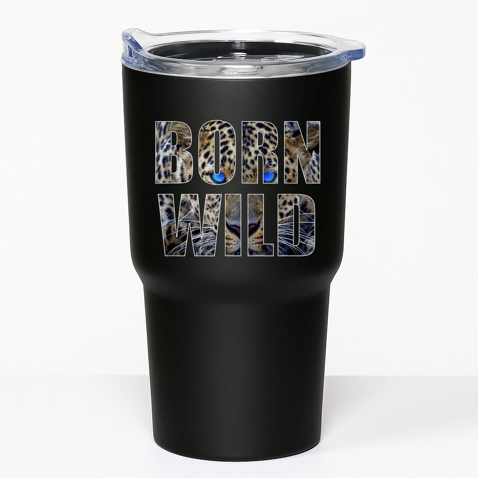 Leopard Eyes Face Born Wild Iger Lion Animal Print Cat Tumbler
