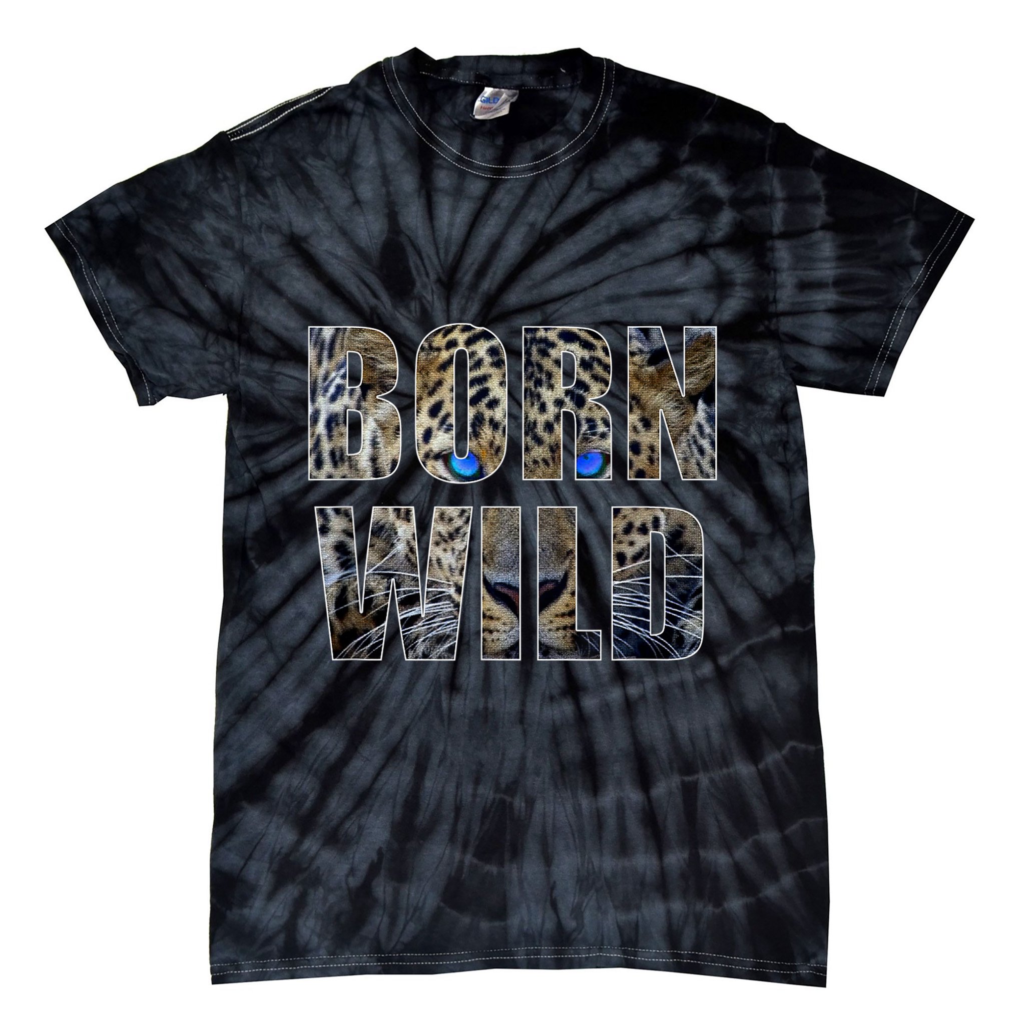 Leopard Eyes Face Born Wild Iger Lion Animal Print Cat Tie-Dye T-Shirt