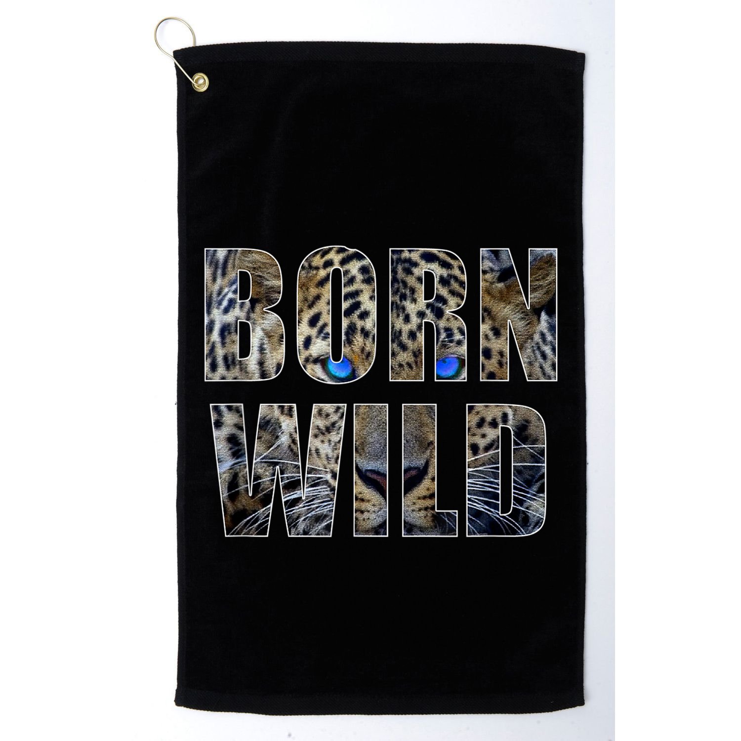 Leopard Eyes Face Born Wild Iger Lion Animal Print Cat Golf Towel