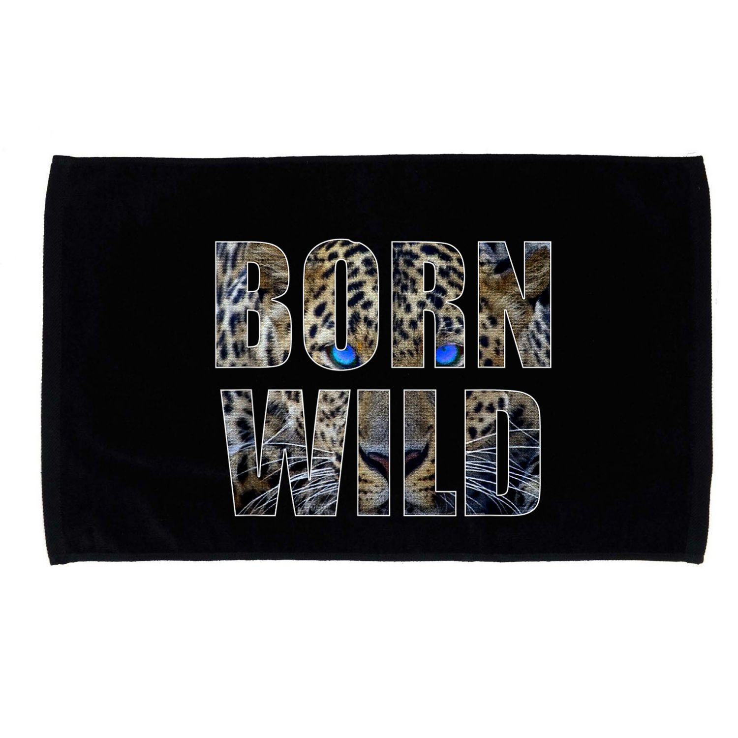 Leopard Eyes Face Born Wild Iger Lion Animal Print Cat Microfiber Hand Towel