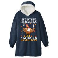 Let's eatShirts Funny Turkey Thanksgiving Day Grammar Teacher Hooded Wearable Blanket