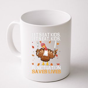 Let's eatShirts Funny Turkey Thanksgiving Day Grammar Teacher Coffee Mug