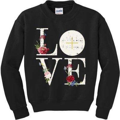 Love Eucharist First Holy Communion Christian Catholic Gift Kids Sweatshirt