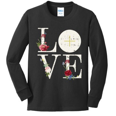 Love Eucharist First Holy Communion Christian Catholic Gift Kids Long Sleeve Shirt