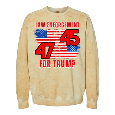 Law Enforcement For Trump 45 47 Trump 2024 Trump President Colorblast Crewneck Sweatshirt