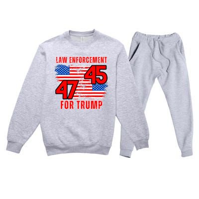 Law Enforcement For Trump 45 47 Trump 2024 Trump President Premium Crewneck Sweatsuit Set