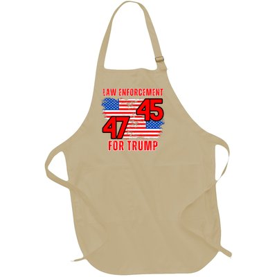 Law Enforcement For Trump 45 47 Trump 2024 Trump President Full-Length Apron With Pockets