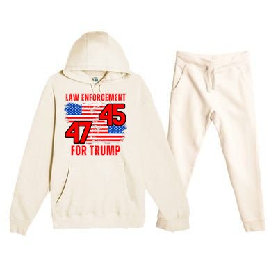 Law Enforcement For Trump 45 47 Trump 2024 Trump President Premium Hooded Sweatsuit Set