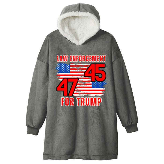 Law Enforcement For Trump 45 47 Trump 2024 Trump President Hooded Wearable Blanket