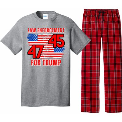 Law Enforcement For Trump 45 47 Trump 2024 Trump President Pajama Set