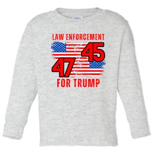 Law Enforcement For Trump 45 47 Trump 2024 Trump President Toddler Long Sleeve Shirt