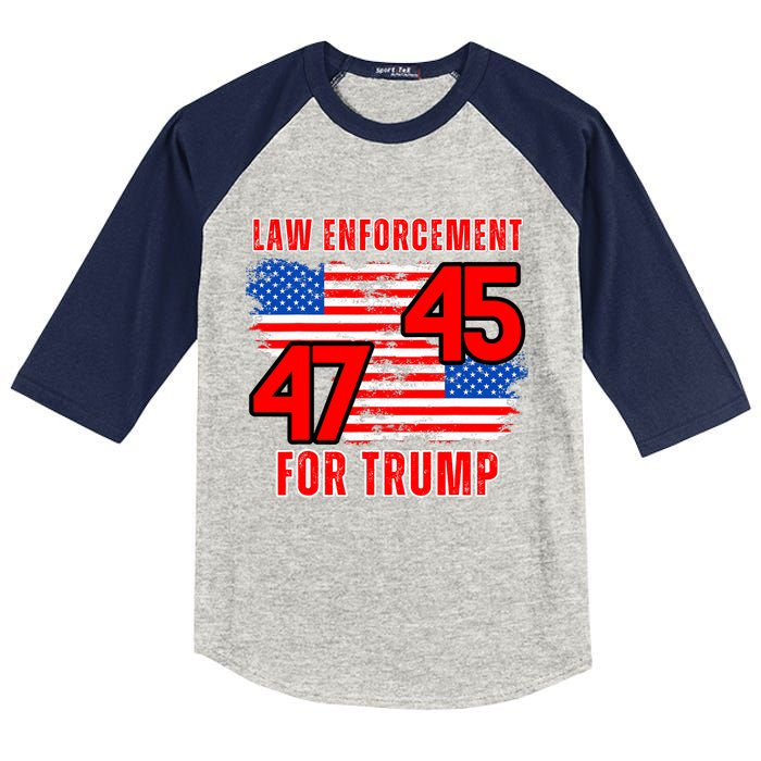 Law Enforcement For Trump 45 47 Trump 2024 Trump President Kids Colorblock Raglan Jersey