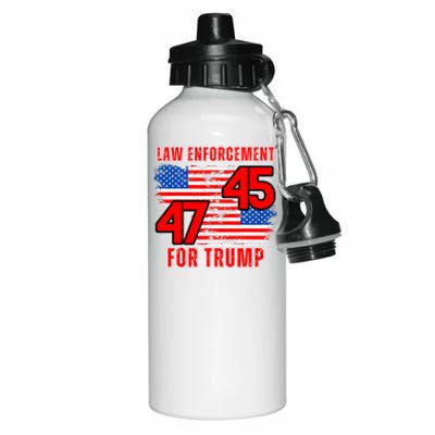 Law Enforcement For Trump 45 47 Trump 2024 Trump President Aluminum Water Bottle