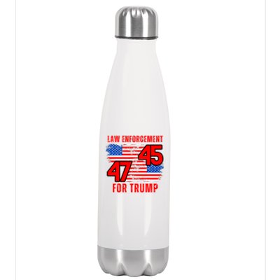 Law Enforcement For Trump 45 47 Trump 2024 Trump President Stainless Steel Insulated Water Bottle