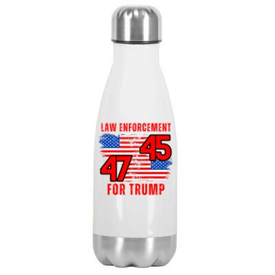 Law Enforcement For Trump 45 47 Trump 2024 Trump President Stainless Steel Insulated Water Bottle