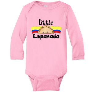 Little Empanada Funny Colombian Baby Shower Colombia Food Baby Long Sleeve Bodysuit