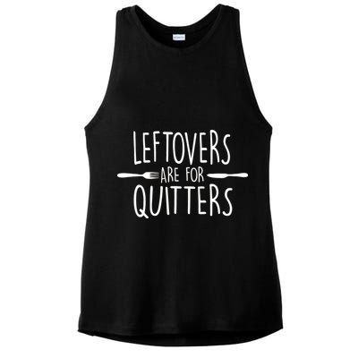Leftovers Are Fore Quitters Ladies PosiCharge Tri-Blend Wicking Tank