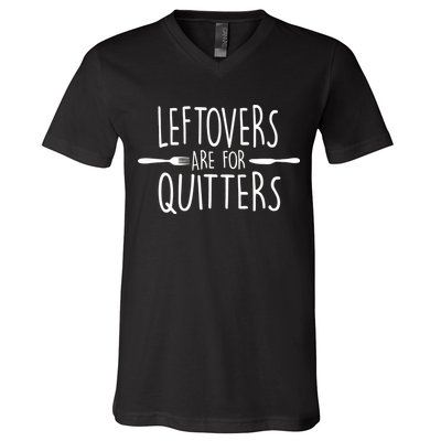 Leftovers Are Fore Quitters V-Neck T-Shirt