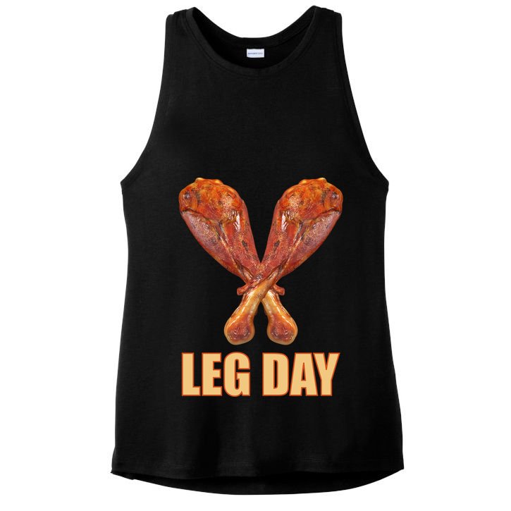Leg Day Funny Thanksgiving Turkey Ladies PosiCharge Tri-Blend Wicking Tank