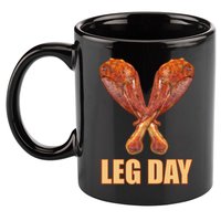 Leg Day Funny Thanksgiving Turkey 11oz C Handle Ceramic Mug