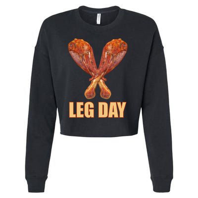 Leg Day Funny Thanksgiving Turkey Cropped Pullover Crew