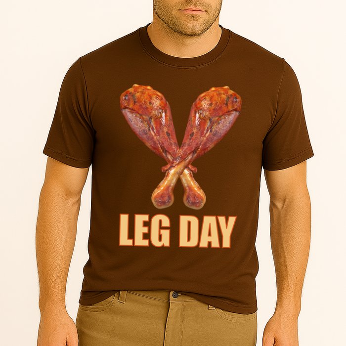 Leg Day Funny Thanksgiving Turkey Cooling Performance Crew T-Shirt