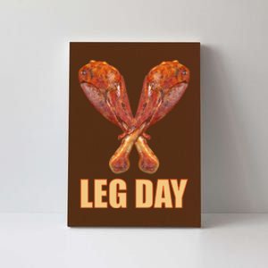 Leg Day Funny Thanksgiving Turkey Canvas