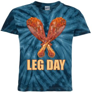 Leg Day Funny Thanksgiving Turkey Kids Tie-Dye T-Shirt