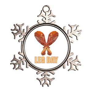 Leg Day Funny Thanksgiving Turkey Metallic Star Ornament