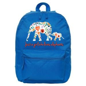 Loves Elephants Gift Great Gift 16 in Basic Backpack